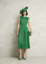 Isobel Satin Midi Dress, Amethyst Green, hi-res