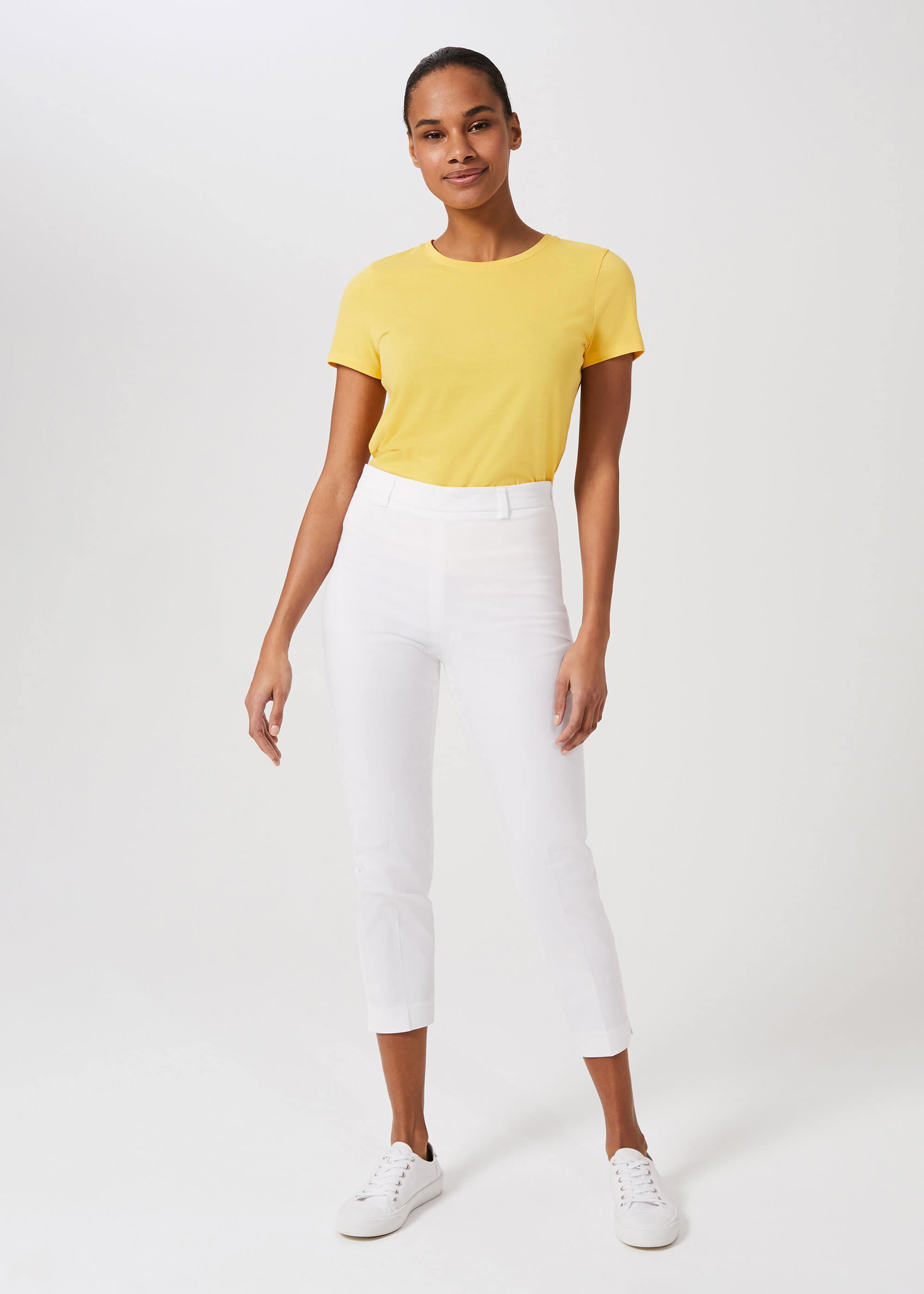 Mallory Cotton Blend Capri Trousers With Stretch