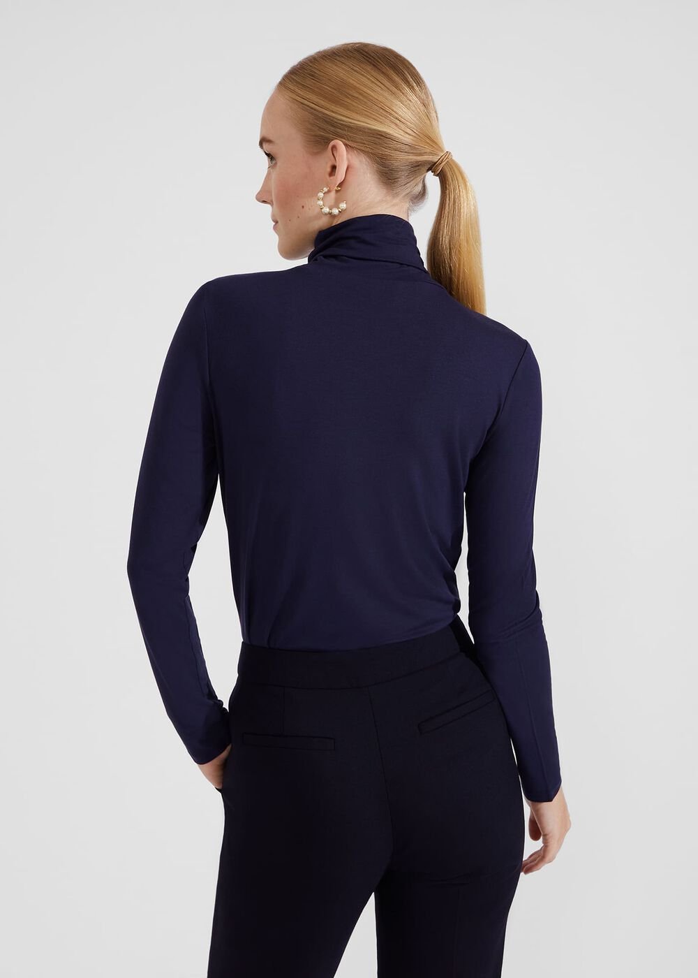 Mischa Roll Neck Top, Midnight Navy, hi-res