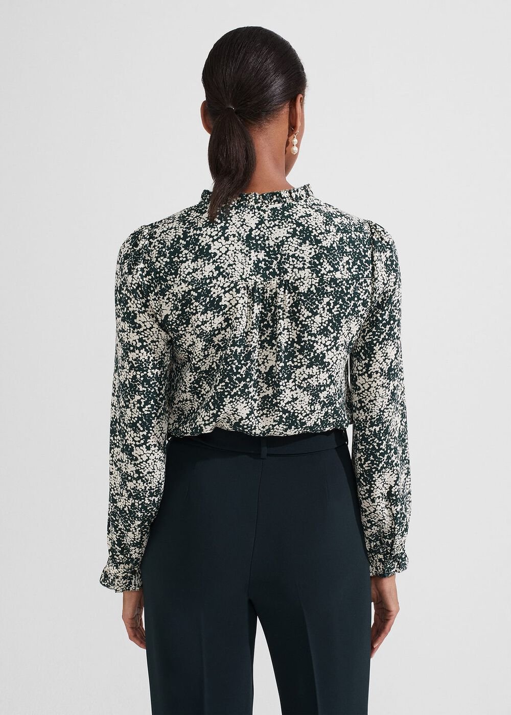 Delany Blouse, Green Ivory, hi-res