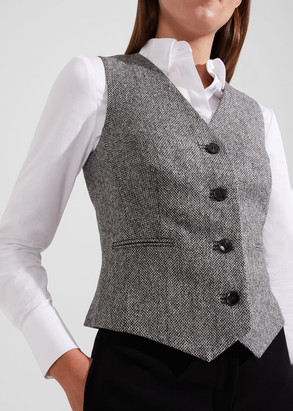Elle Waistcoat, Black White, hi-res