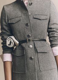 Hetty Wool Blend Coat, Black White, hi-res
