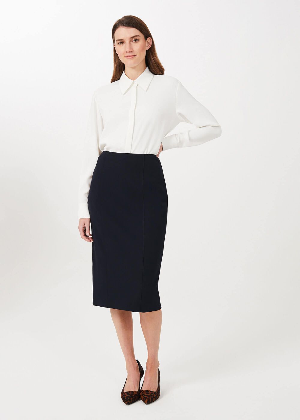Beatrix Pencil Skirt, Navy, hi-res