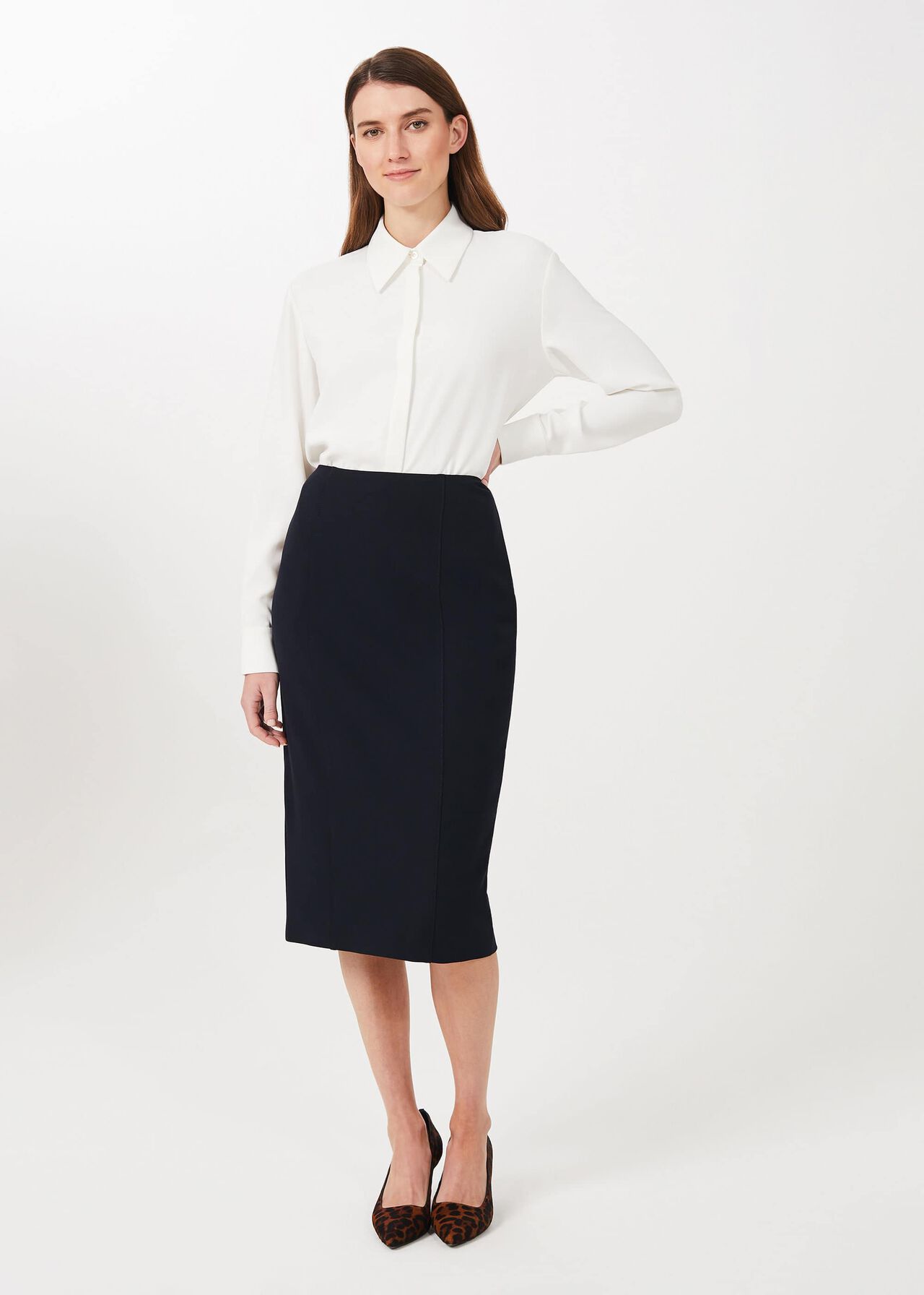 Beatrix Pencil Skirt, Navy, hi-res