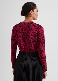 Harlow Cotton Blend Jumper, Cerise Black, hi-res