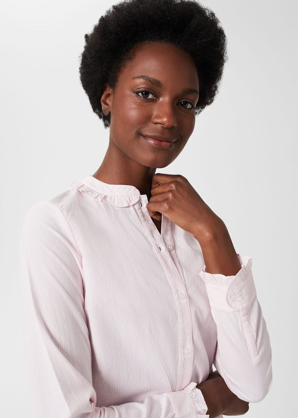 Miri Stripe Blouse, Pink White, hi-res