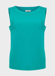 Maddy Cotton Vest , Aruba Green, hi-res