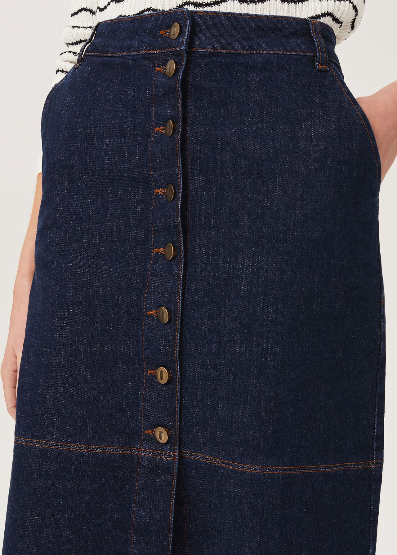 Macey Denim Skirt, Indigo, hi-res