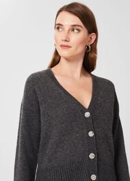 Florence Gem Cardigan with Alpaca, Charcoal Marl, hi-res