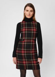 Sariah Wool Dress, Black Red, hi-res