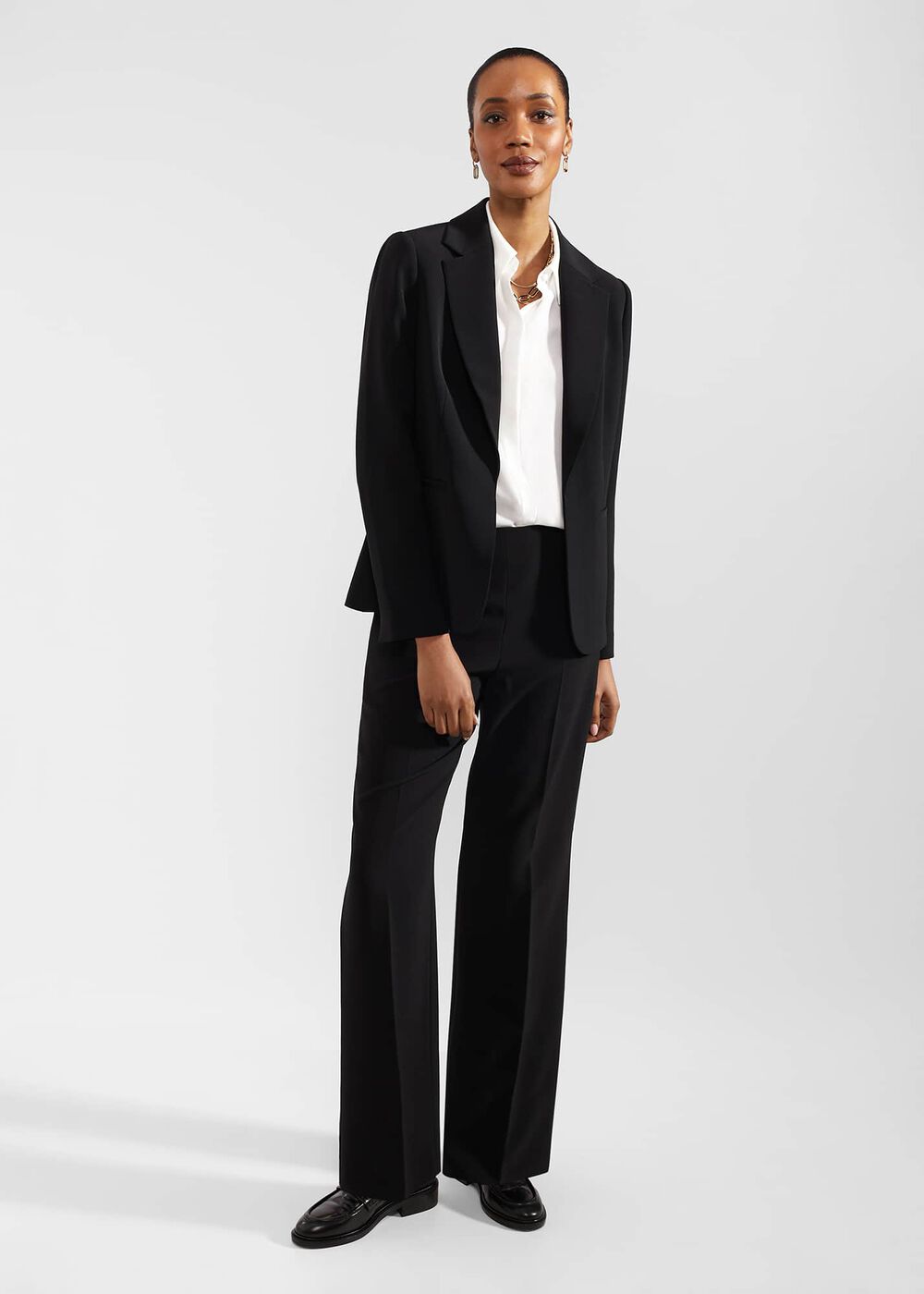 Vanessa Wide Leg Trousers, Black, hi-res