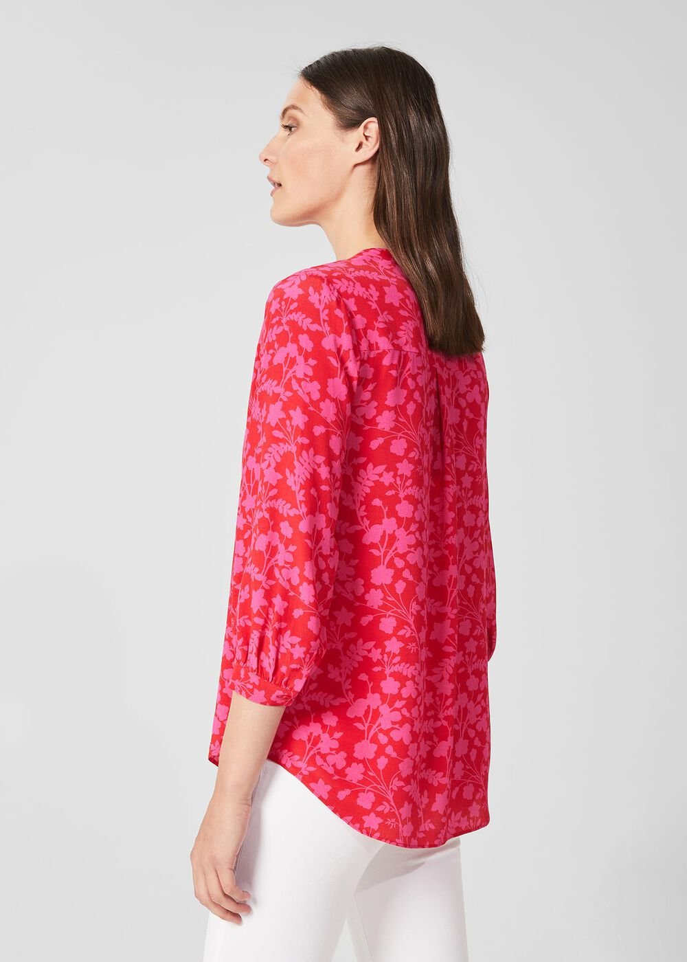 Essie Floral Blouse, Red Pink, hi-res