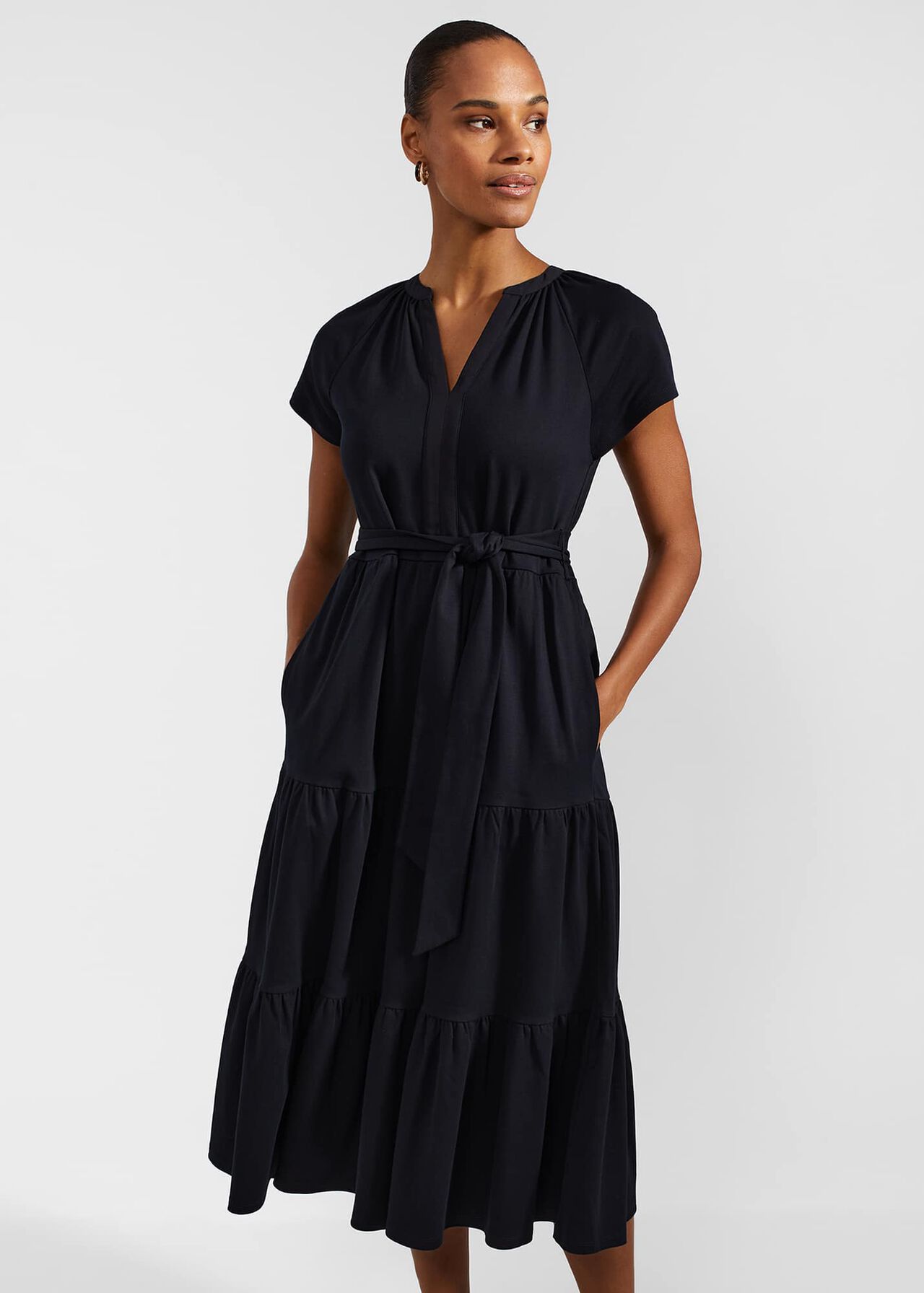 Valentina Jersey Dress, Navy, hi-res