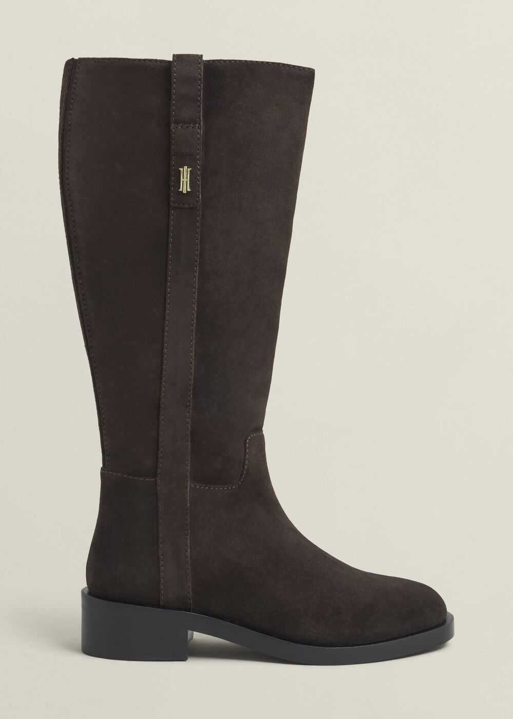 Brienna Suede Knee Boots, Chocolate Brown, hi-res