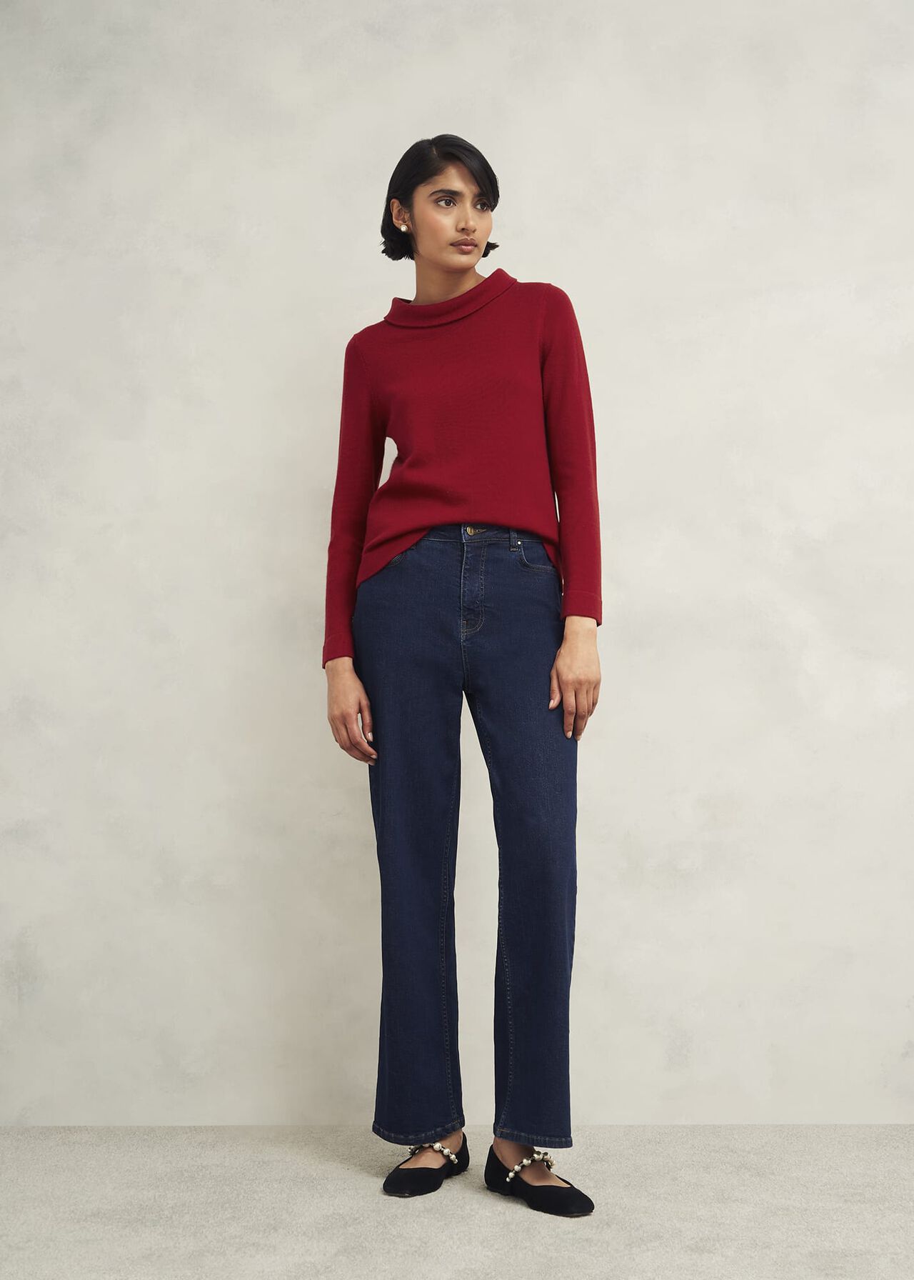 Audrey Wool Cashmere Jumper, Pomegranate, hi-res