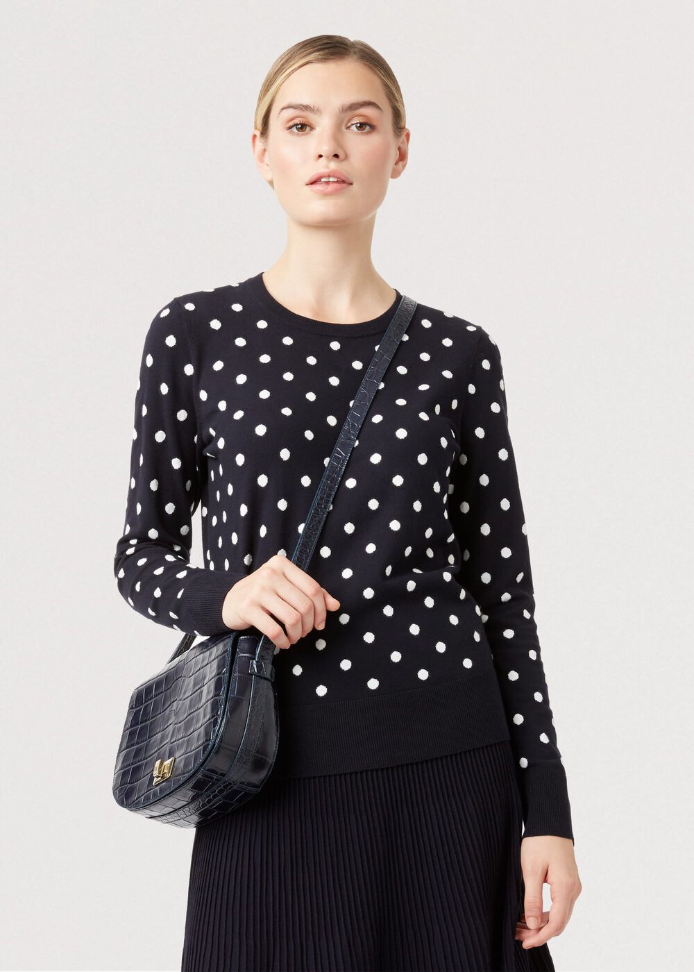 Athena Spot Jumper, Navy Ivory, hi-res