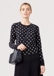 Athena Spot Jumper, Navy Ivory, hi-res