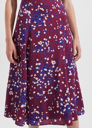 Rochelle Floral Fit And Flare Dress, Purple Multi, hi-res