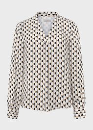 Emery Blouse, Ivory Black, hi-res