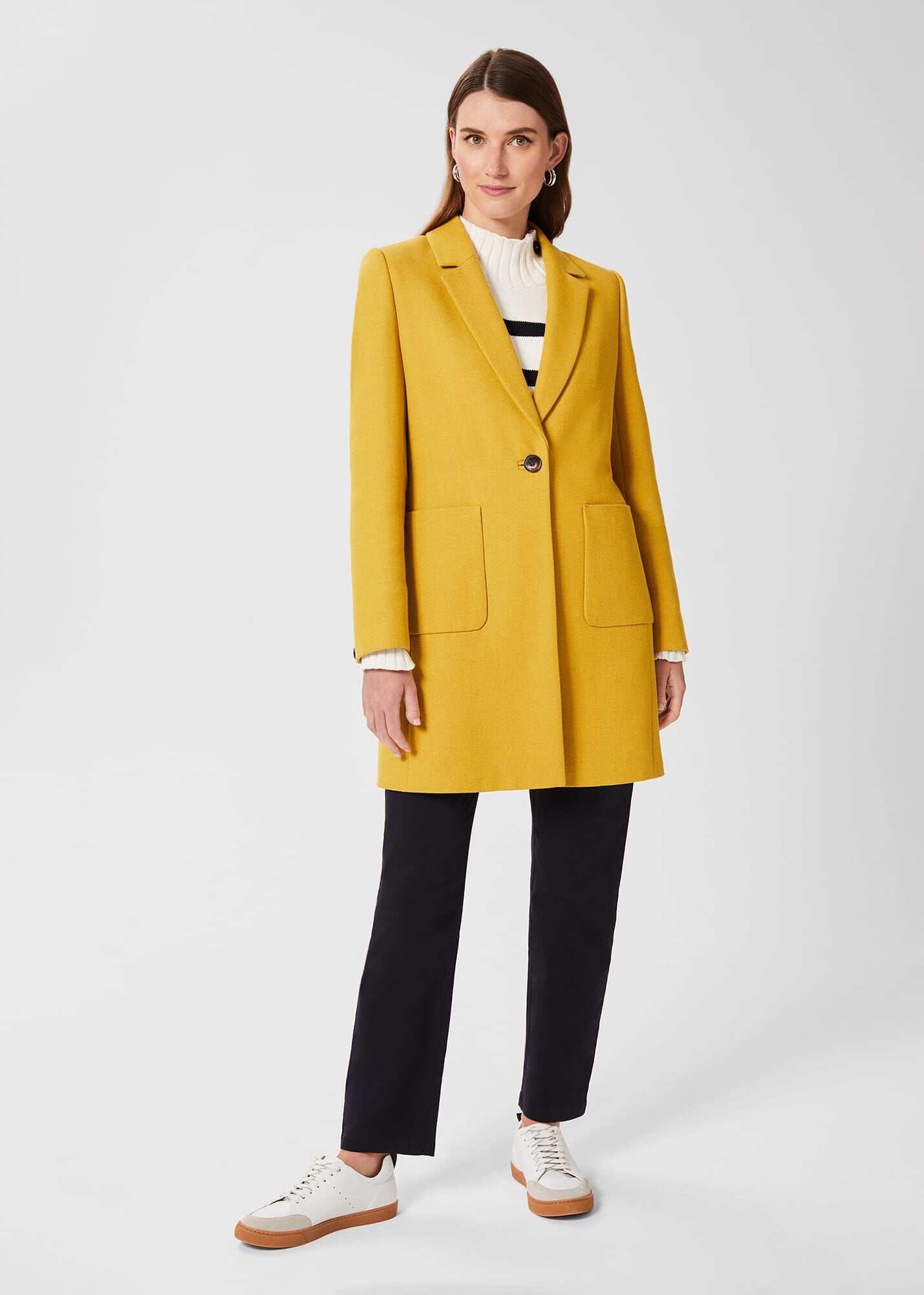 Yellow wool coat hot sale