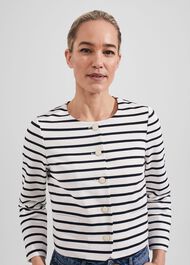 Uma Stripe Jacket, Ivory Navy, hi-res
