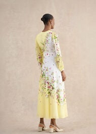 Ariel Floral Silk Dress, Yellow Multi, hi-res