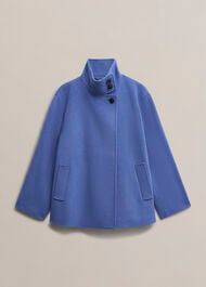 Remi Wool Blend Funnel Neck Jacket, Thistle Blue, hi-res