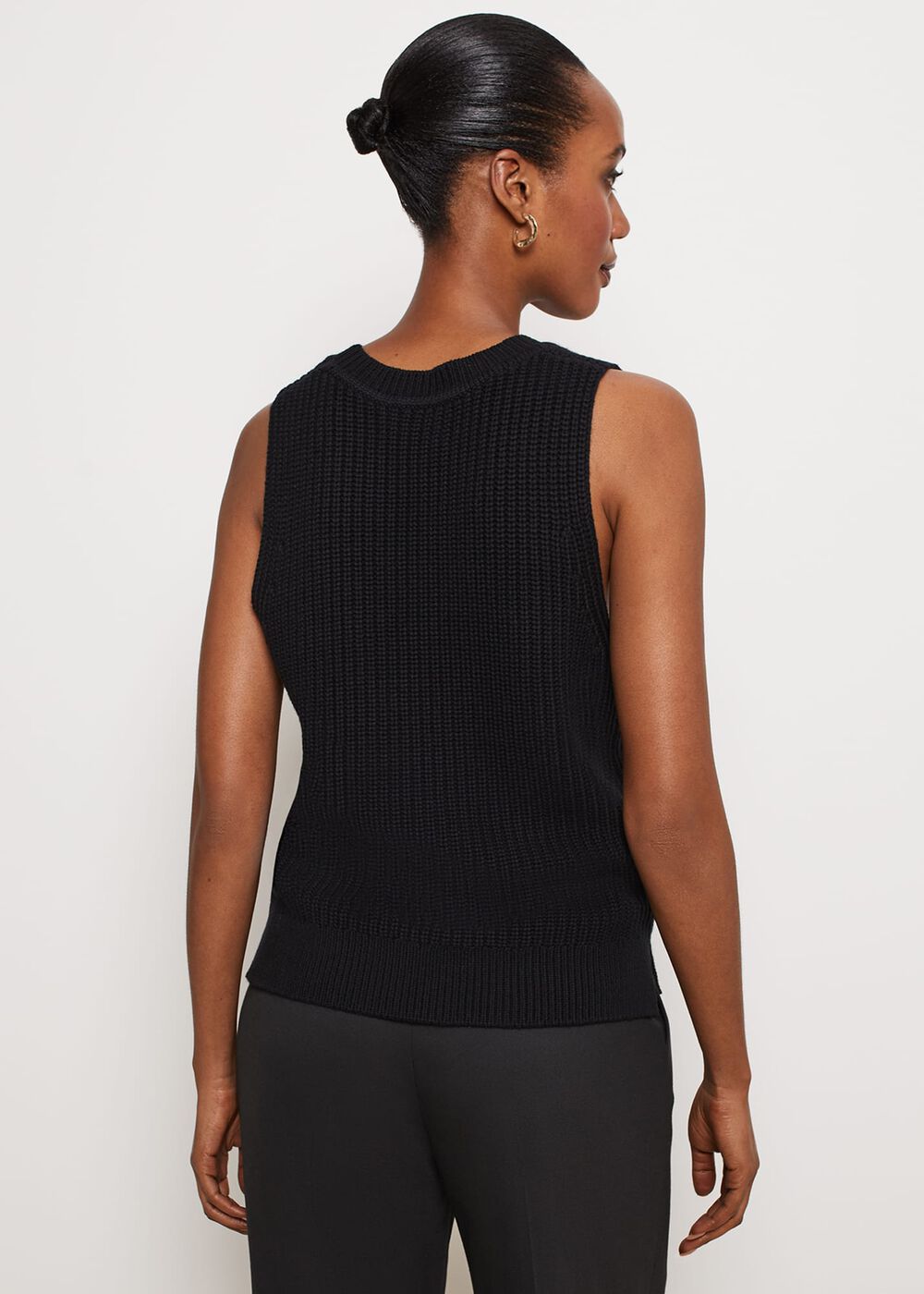 Selborne Cotton Wool Tank, Black, hi-res