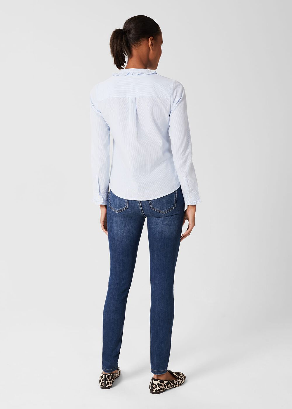 Miri Stripe Blouse, Blue Ivory, hi-res