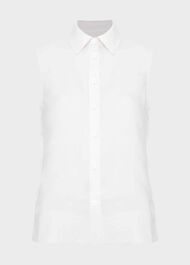 Salem Linen Top, White, hi-res
