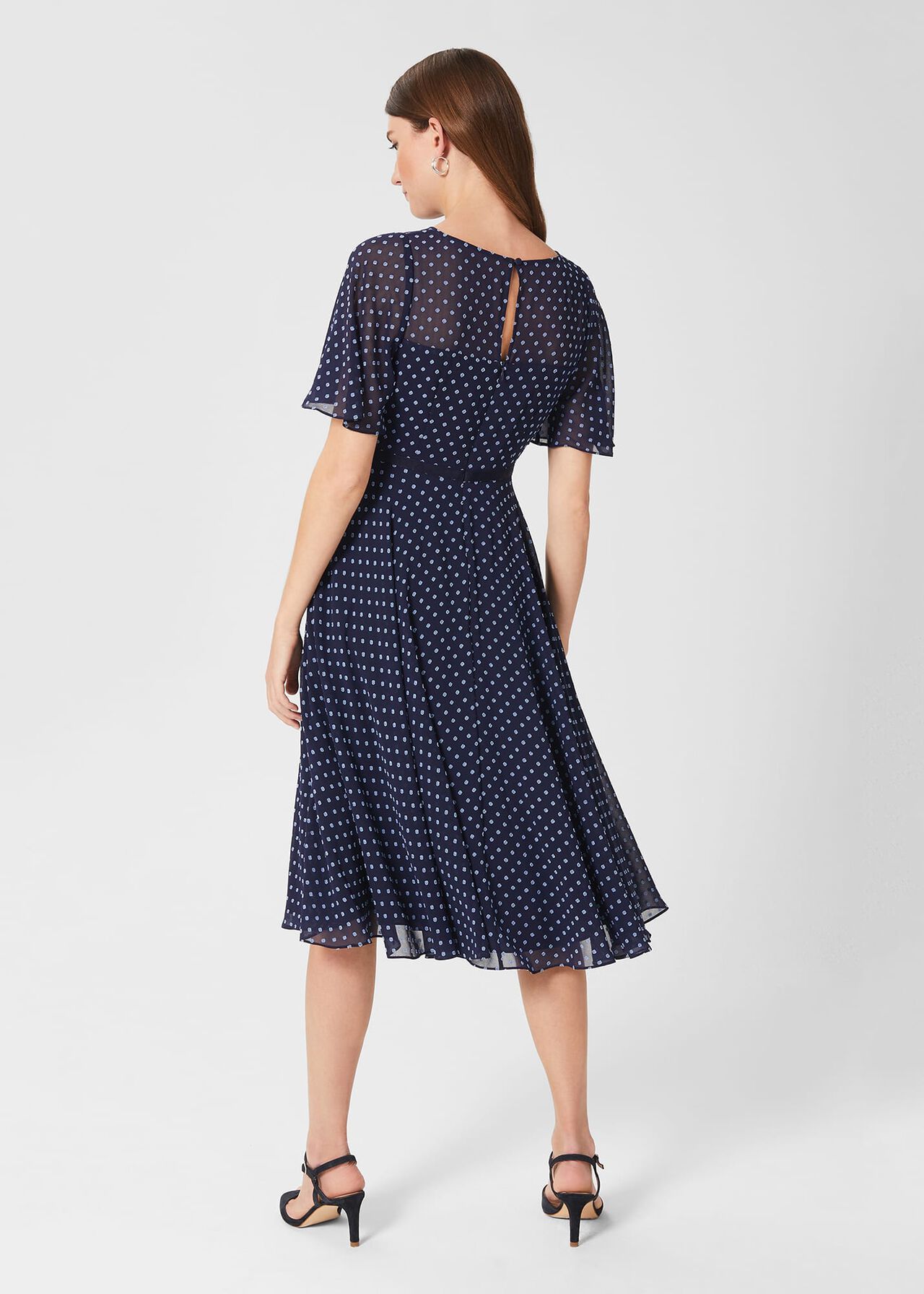 Petite Eleanor Fit And Flare Dress, Midnight Blue, hi-res