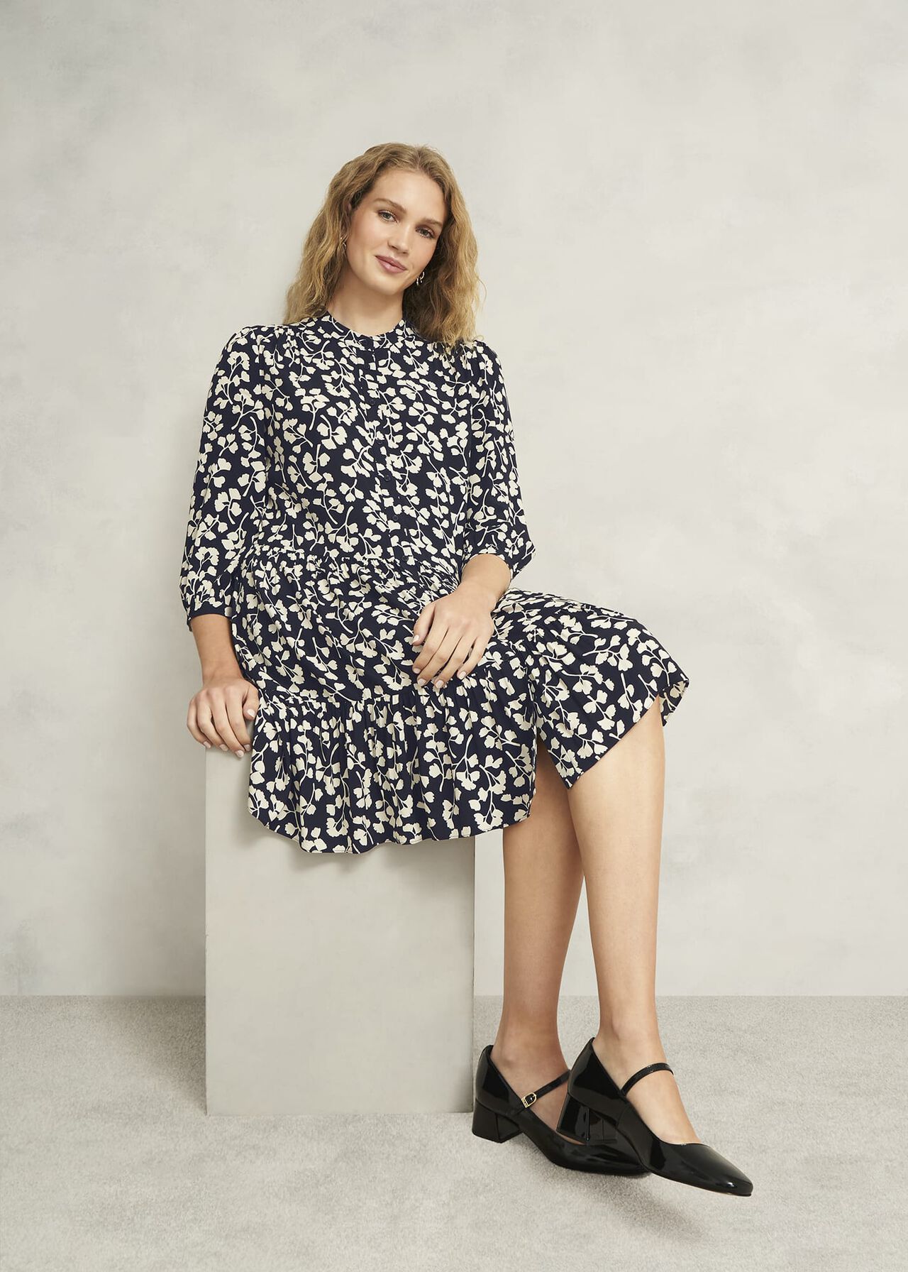 Lacey Dress, Navy Cream, hi-res