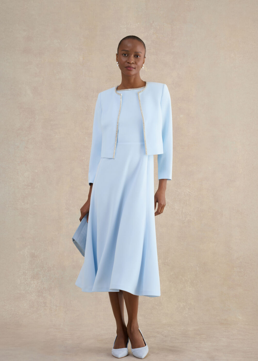 Beatrix Embellished Trimmed Jacket, Pale Blue, hi-res