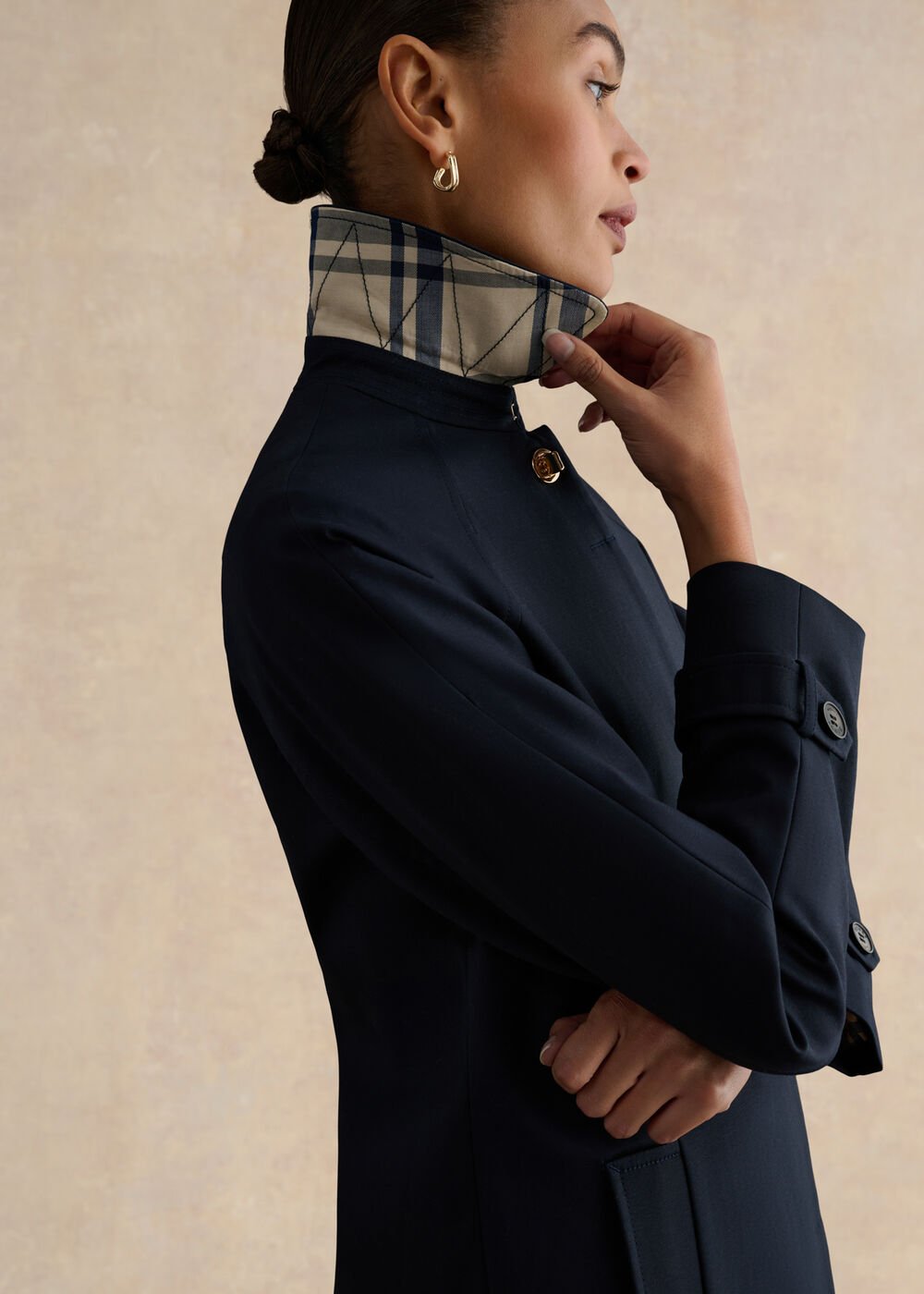 Vivienne Shower Resistant Trench Coat, Navy, hi-res