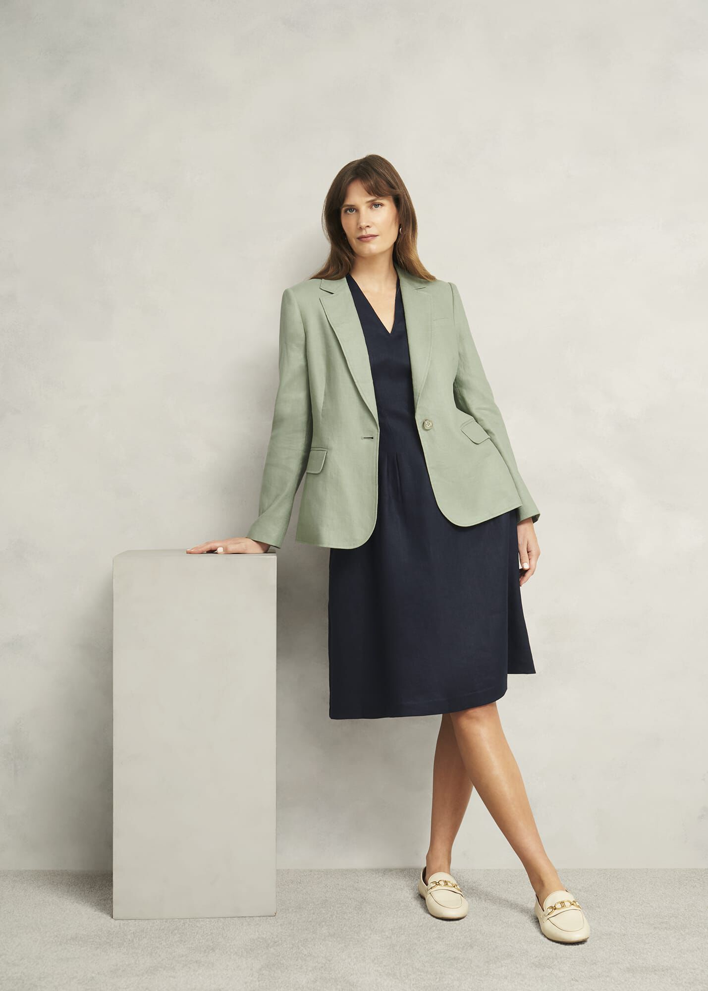Sage Green Hembridge Linen Artist Jacket