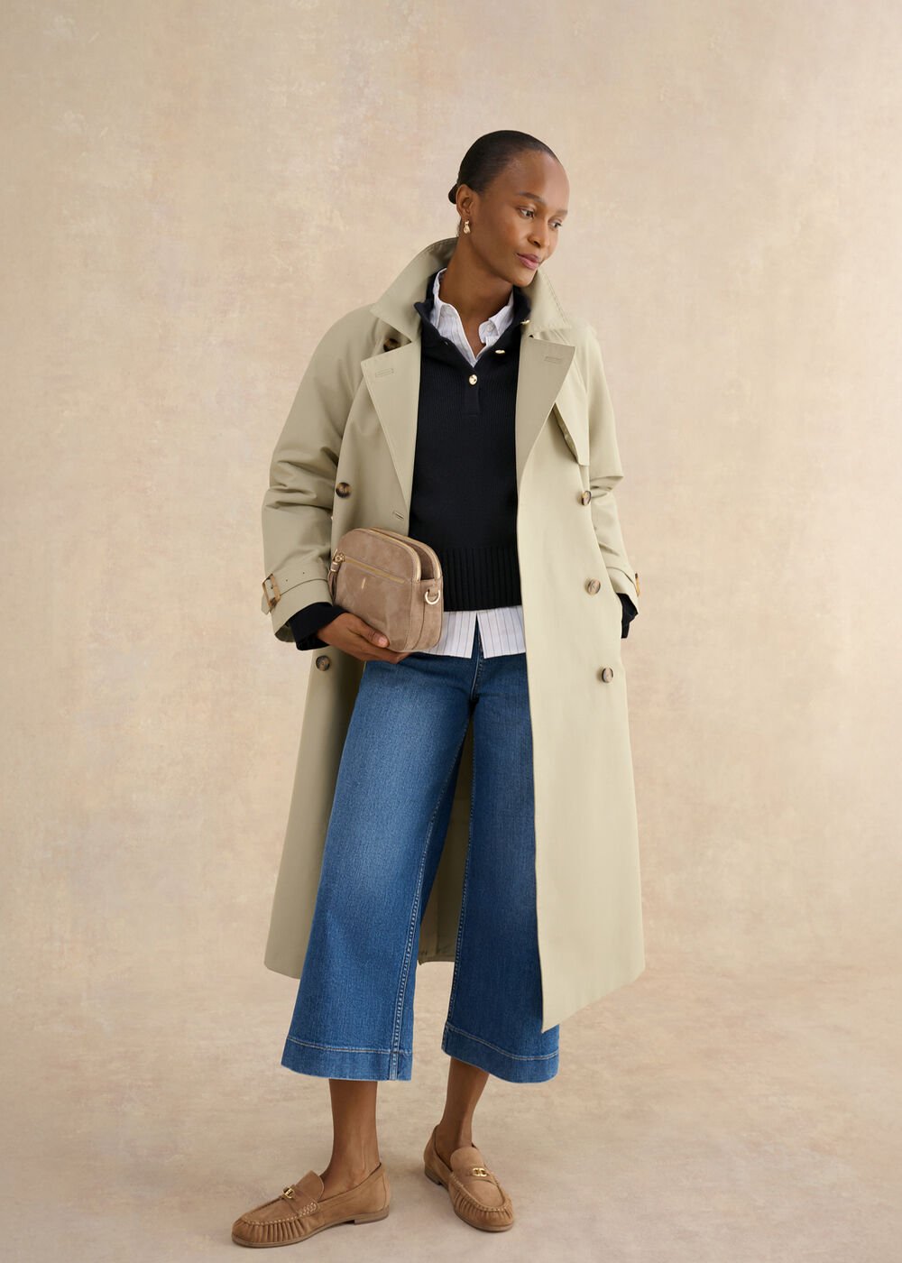 Adler Knitted Cotton Jumper, Hobbs Navy, hi-res