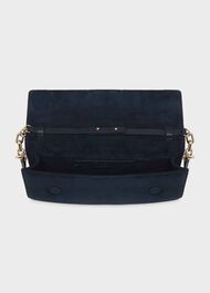 Evesham Suede Clutch Bag, Navy, hi-res
