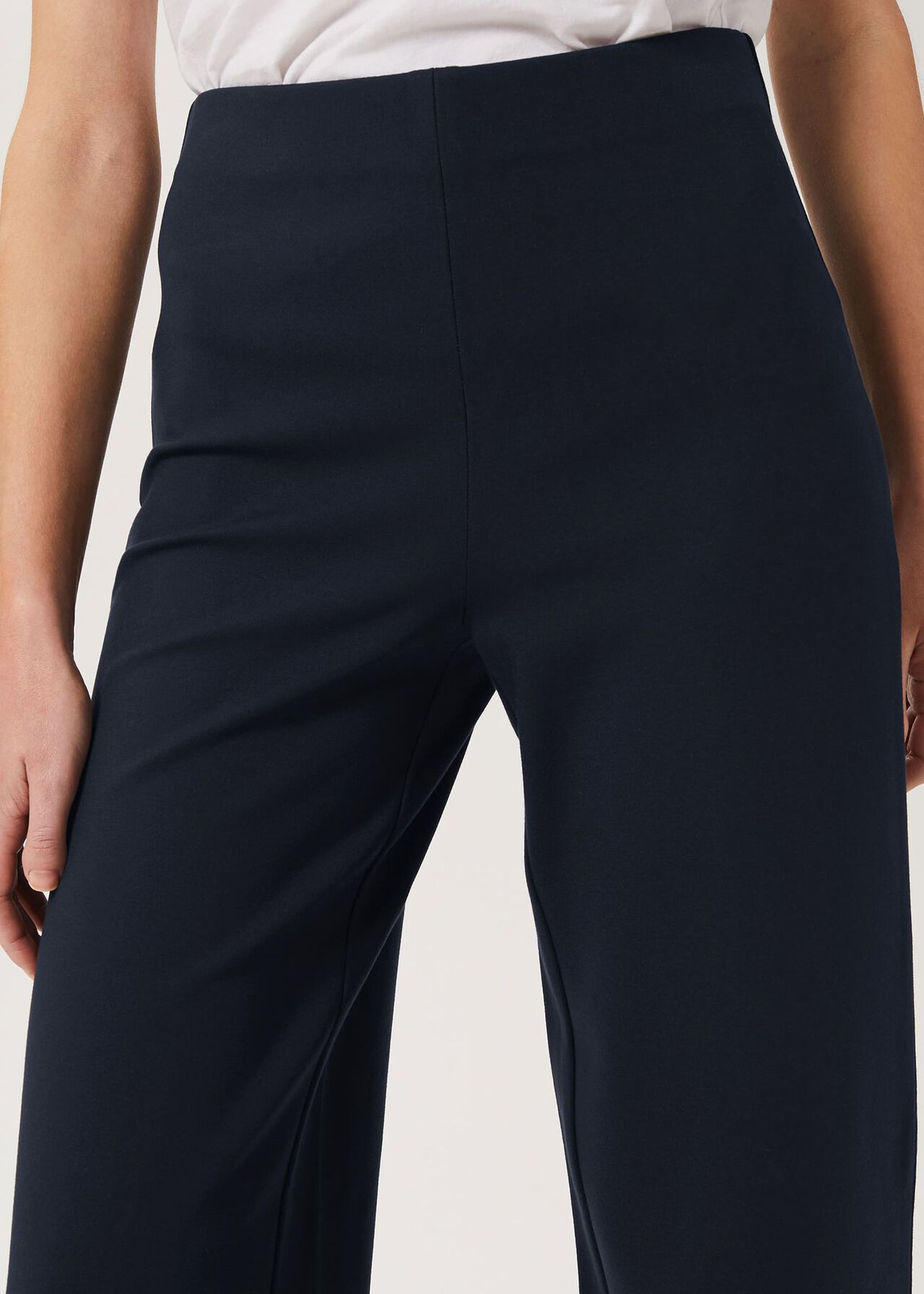 Pippa Jersey Wide Leg Trousers, Navy, hi-res