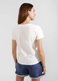 Pixie Cotton Embroidered T-Shirt, Ivory Pink, hi-res