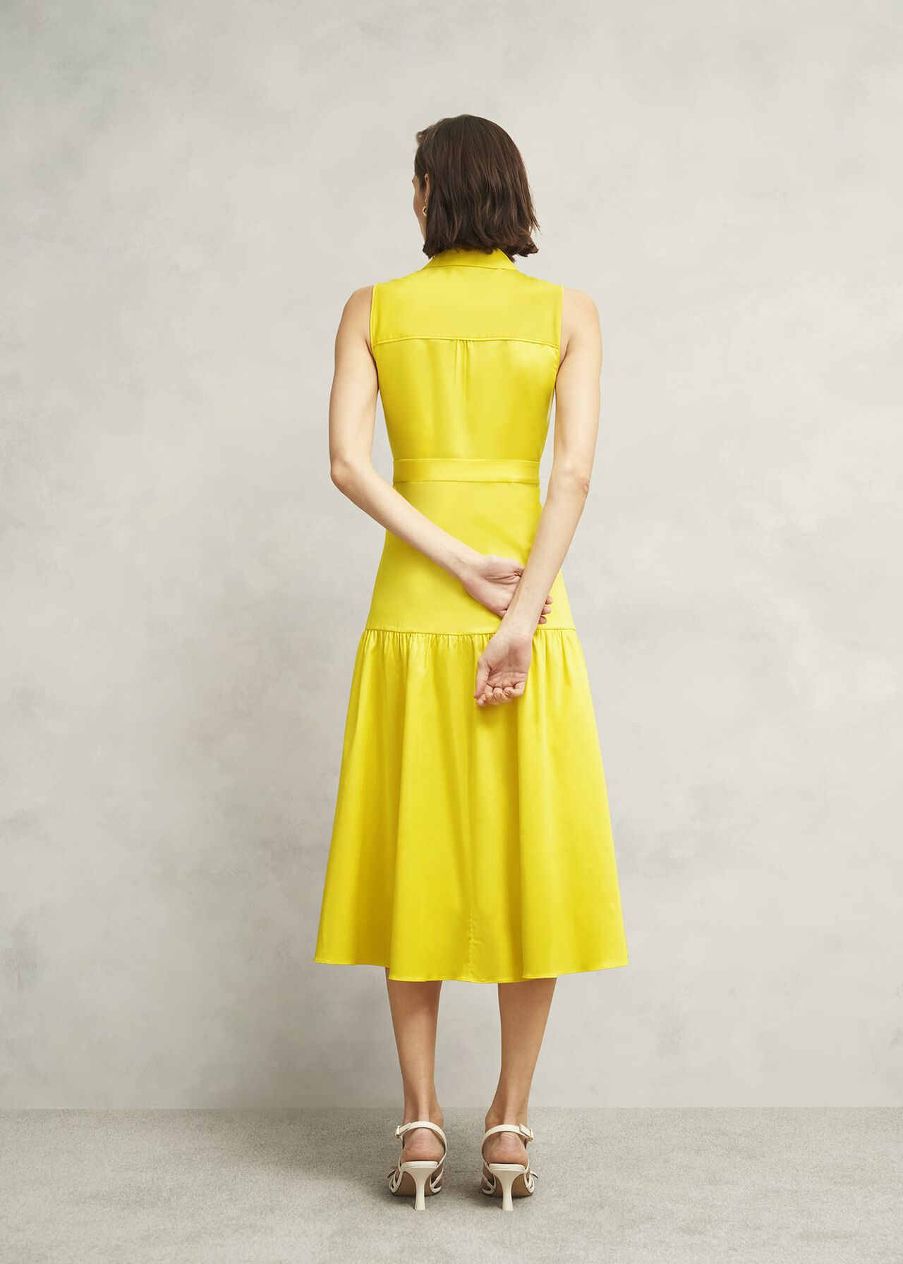 Carsington Cotton Shirt Dress, Sun Yellow, hi-res