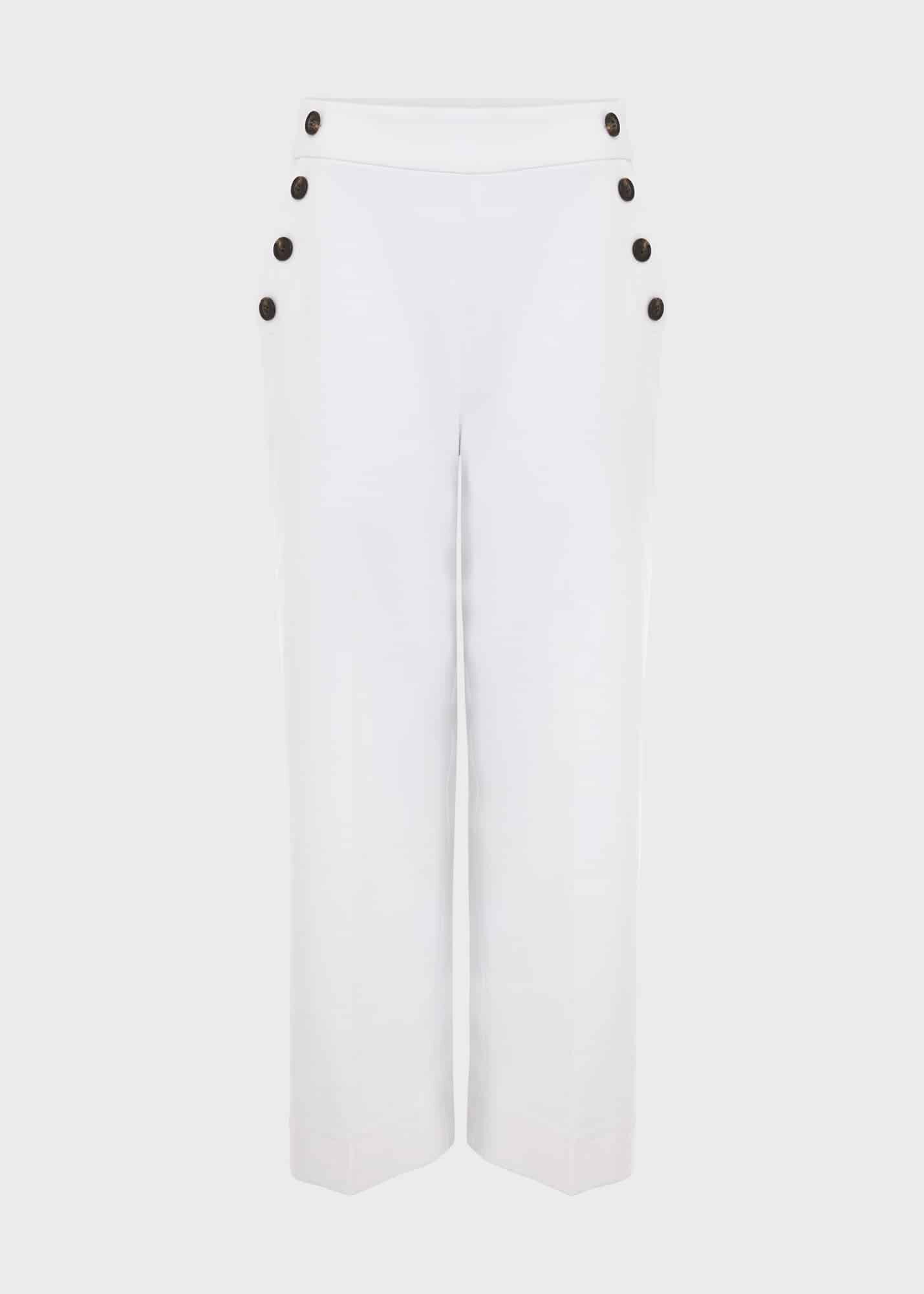 Petite white cropped trousers online