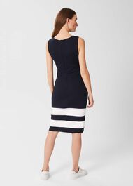 Betty Jersey Shift Dress, Navy Ivory, hi-res