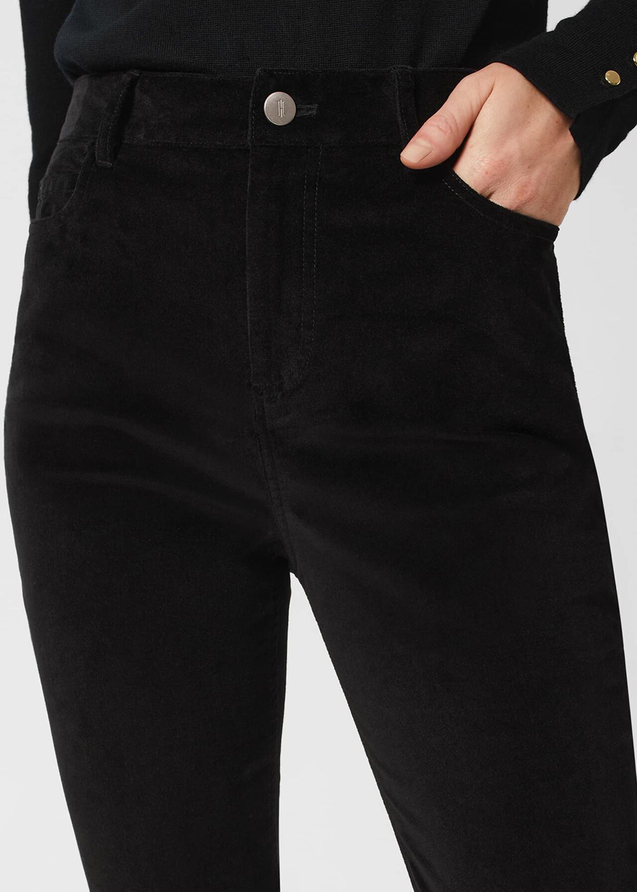 Gia Velvet Jeans , Black, hi-res