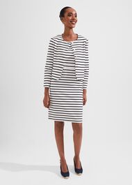 Uma Stripe Jacket, Ivory Navy, hi-res