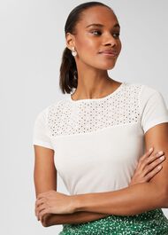 Lola Short Sleeve Top, Ivory, hi-res