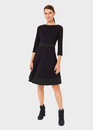 3/4 Sleeve Seasalter Dress, Navy Green, hi-res