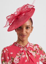 Chloe Fascinator, Bright Geranium, hi-res