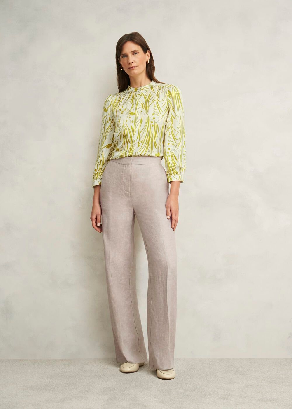 Alessia Linen Wide Pants, Neutral, hi-res