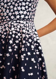 Petite Betty Embroidered Dress, Midnight Pink, hi-res