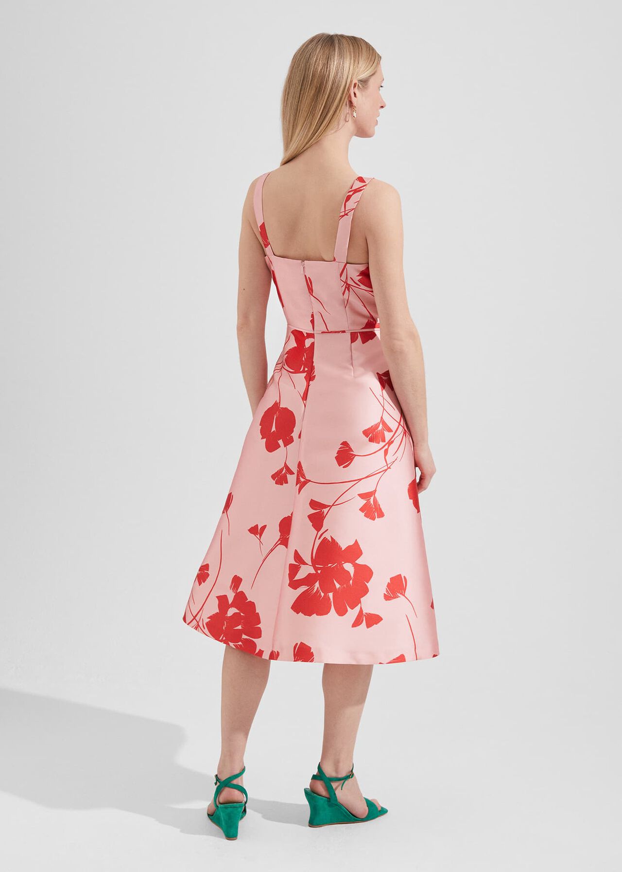 Amoura Fit And Flare Dress, Pink Ruby Red, hi-res